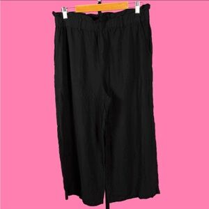 Sanctuary Organic Black High Waisted Cropped Pants ~ Size XL